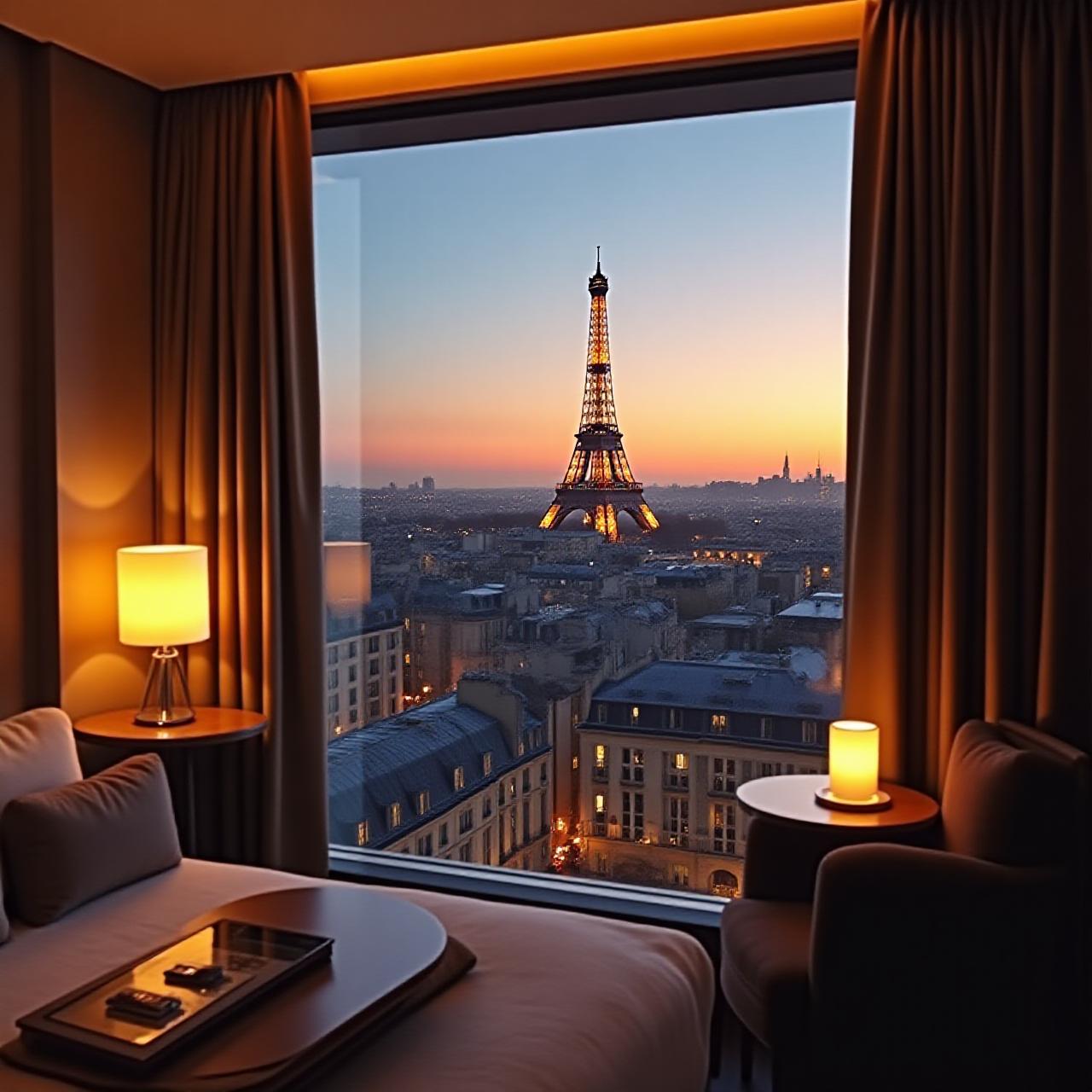 Suite signature avec vue panoramique sur les toits de Paris